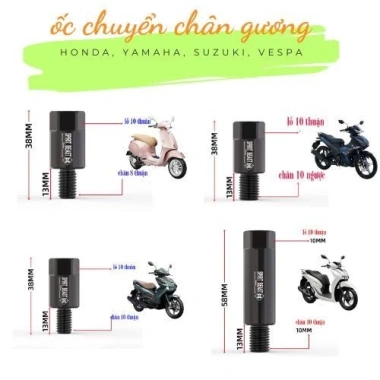 Gương chiếu hậu xe máy cánh én Spirit Beast chính hãng, kèm ốc, giá chỉ 42.000 VND