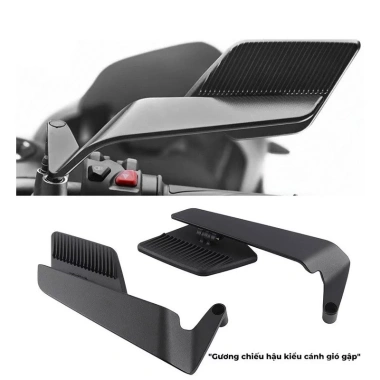 Gương chiếu hậu xe máy điều chỉnh cánh gió, kính trắng xoay mặt - Giá 300.000đ