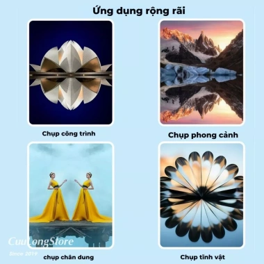 Gương phản chiếu 360 vô cực kẹp điện thoại - phụ kiện chụp ảnh giá 48.000 VND