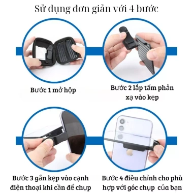 Gương phản chiếu 360 vô cực kẹp điện thoại - phụ kiện chụp ảnh giá 48.000 VND