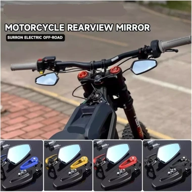 Gương tay lái 22mm retro tròn đa năng đen, chiếu hậu cho cafe racer, xe đạp, điều chỉnh