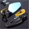 Gương tay lái 22mm retro tròn đa năng đen, chiếu hậu cho cafe racer, xe đạp, điều chỉnh 2