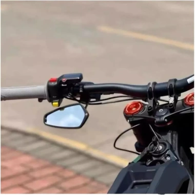 Gương tay lái 22mm retro tròn đa năng đen, chiếu hậu cho cafe racer, xe đạp, điều chỉnh