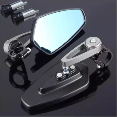 Gương tay lái 22mm retro tròn đa năng đen, chiếu hậu cho cafe racer, xe đạp, điều chỉnh