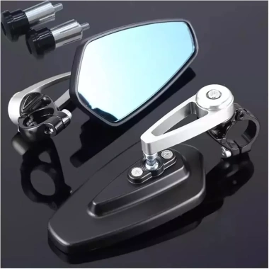 Gương tay lái 22mm retro tròn đa năng đen, chiếu hậu cho cafe racer, xe đạp, điều chỉnh 9 Gương tay lái 22mm retro tròn đa năng đen, chiếu hậu cho cafe racer, xe đạp, điều chỉnh 9