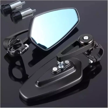 Gương tay lái 22mm retro tròn đa năng đen, chiếu hậu cho cafe racer, xe đạp, điều chỉnh 10 Gương tay lái 22mm retro tròn đa năng đen, chiếu hậu cho cafe racer, xe đạp, điều chỉnh 10