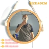 Gương treo tường phòng tắm tròn viền gỗ, decor, móc dây thừng, giá rẻ 42.000 VNĐ 2