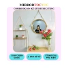 Gương treo tường phòng tắm tròn viền gỗ, decor, móc dây thừng, giá rẻ 42.000 VNĐ 9