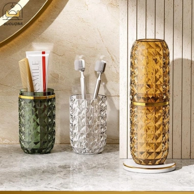 GUOUQNA Cốc Rửa Du Lịch Nhẹ Sang Trọng, Bàn Chải Đánh Răng Di Động, Bảo Quản
