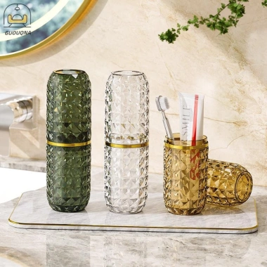 GUOUQNA Cốc Rửa Du Lịch Nhẹ Sang Trọng, Bàn Chải Đánh Răng Di Động, Bảo Quản