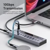 Hagibis USB‑C HUB, công tắc bật/tắt riêng, LED hiển thị, 10Gbps cho laptop PC 5