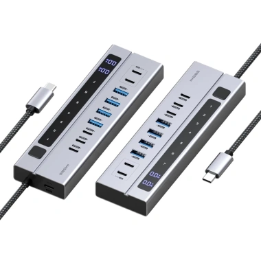 Hagibis USB‑C HUB, công tắc bật/tắt riêng, LED hiển thị, 10Gbps cho laptop PC 9