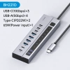 Hagibis USB‑C HUB, công tắc bật/tắt riêng, LED hiển thị, 10Gbps cho laptop PC 10