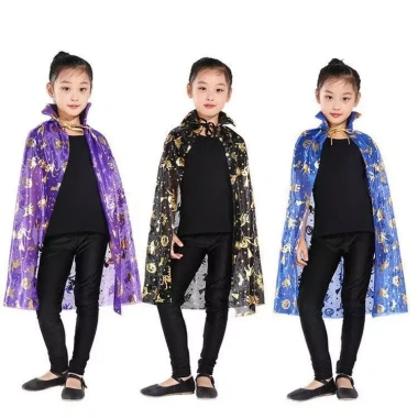 Halloween Áo Choàng Mạ Vàng Dành Cho Người Lớn & Trẻ Em - Trang Phục ảo thuật gia sân khấu giá ưu đãi 130.885 VND