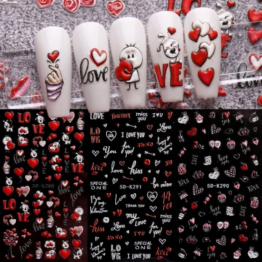 Hama Đề Can Nổi 5D Họa Tiết Hoạt Hình - Trang Trí Móng Tay Valentine 20.411₫