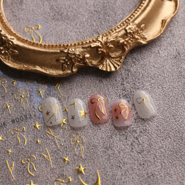 Hama Nail Dán Móng Tay Kim Loại Nơ Đơn Giản Trang Trí Cô Dâu Cưới 14,583₫ 3