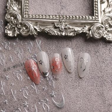 Hama Nail Dán Móng Tay Kim Loại Nơ Đơn Giản Trang Trí Cô Dâu Cưới 14,583₫ 4
