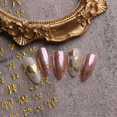 Hama Nail Dán Móng Tay Kim Loại Nơ Đơn Giản Trang Trí Cô Dâu Cưới 14,583₫ 5
