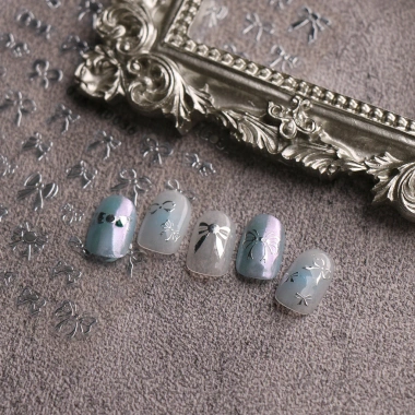 Hama Nail Dán Móng Tay Kim Loại Nơ Đơn Giản Trang Trí Cô Dâu Cưới 14,583₫ 6