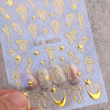 Hama Nail Dán Móng Tay Kim Loại Nơ Đơn Giản Trang Trí Cô Dâu Cưới 14,583₫ 8