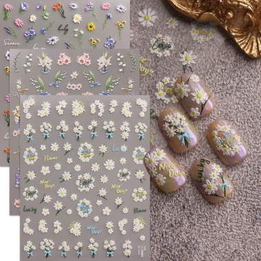 Hama Nail Dập Nổi Miếng Dán Móng Tay Bán Buôn – Hoa Tulip, Cúc, Hoang Dã – Giá 19.799đ