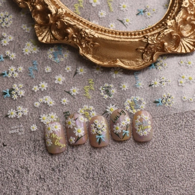 Hama Nail Dập Nổi Miếng Dán Móng Tay Bán Buôn – Hoa Tulip, Cúc, Hoang Dã – Giá 19.799đ