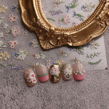 Hama Nail Dập Nổi Miếng Dán Móng Tay Bán Buôn – Hoa Tulip, Cúc, Hoang Dã – Giá 19.799đ