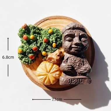 Hàn Quốc Đảo Jeju Du Lịch Kỷ Niệm Nhựa Sáng Tạo Vẽ Tay Đá Cam Nam Châm - Giá 123.200₫ 6