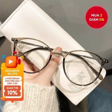 Hàn Quốc Tròn Kim Loại Khung Lọc Kính Máy Tính Chống UV, Giảm Mệt Mỏi - Nam Nữ 31.320 VND