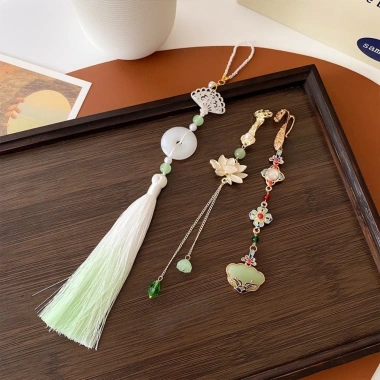 Hanfu Nữ Trâm Cài Tua Rua Dài Hợp Kim - Trang Trí Mạ Điện Sang Trọng, Dự Tiệc 3