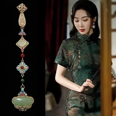 Hanfu Nữ Trâm Cài Tua Rua Dài Hợp Kim - Trang Trí Mạ Điện Sang Trọng, Dự Tiệc 7