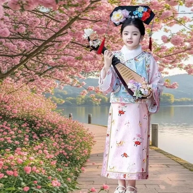 Hanfu trẻ em phong cách Trung Hoa nhà Minh - công chúa cosplay trọn bộ váy ngựa 9