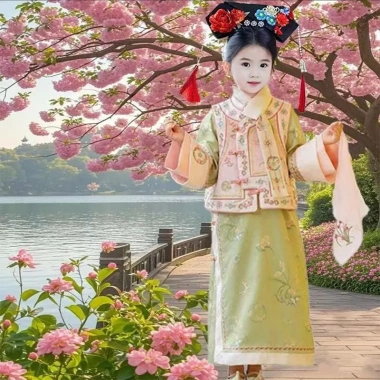 Hanfu trẻ em phong cách Trung Hoa nhà Minh - công chúa cosplay trọn bộ váy ngựa 10