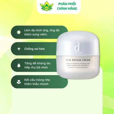 Hàng Chính Hãng Kem Dưỡng Ẩm D Program Skin Repair Cream 45g – Phục Hồi Da Nhạy Cảm, Giá Gốc 612k Giảm còn 510k