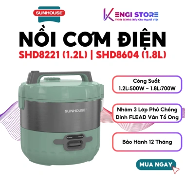 [Hàng Chính Hãng] Nồi Cơm Điện Sunhouse 1.2L‑1.8L SHD8.221 SHD8.604 - Bảo Hành 12 Tháng, Giá 458.000 VND 3