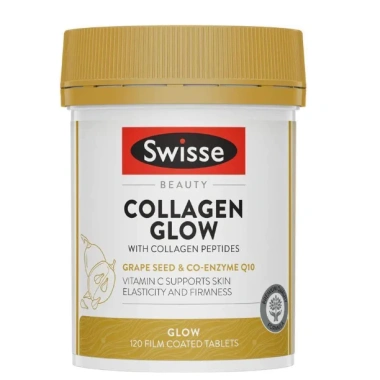 Hàng Chuẩn ÚC Swisse Beauty Collagen Glow - Collagen Thủy Phân Hạt Nho, Vitamin E, CoQ10, Giá 499k