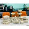 Hàng có sẵn FULL Set bát đĩa vân vàng gốm sứ decor cao cấp - Giá ưu đãi 280k 2