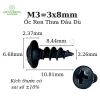 Hàng mới Ốc vít nhọn M3x8mm đầu dù ren thưa 100pcs 11.280đ - Linh Kiện Quỳnh Diễn 2