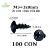 Hàng mới Ốc vít nhọn M3x8mm đầu dù ren thưa 100pcs 11.280đ - Linh Kiện Quỳnh Diễn 10