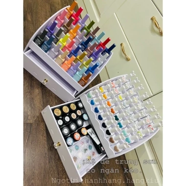 HANGKIU Kệ bày sơn gel 4 tầng có ngăn kéo - Tiết kiệm không gian, giá chỉ 145.000