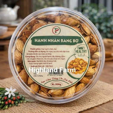 Hạnh Nhân Rang Bơ Siêu Dinh Dưỡng 100% Hạt Mới Vị Béo Thơm Ngon - Highland Farm 500g Giá Ưu Đãi 149.000₫