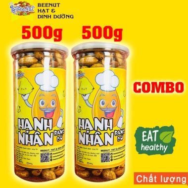 Hạnh nhân rang bơ vỏ mỏng BeeNut 1kg (Combo 2 phần 500g) Giá ưu đãi 296.000₫