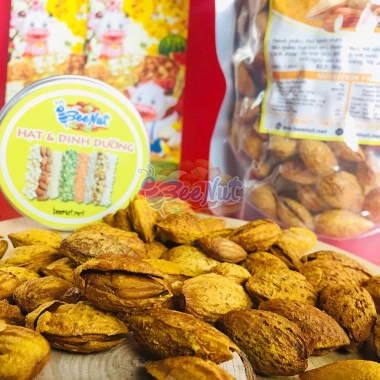 Hạnh nhân rang bơ vỏ mỏng BeeNut 1kg (Combo 2 phần 500g) Giá ưu đãi 296.000₫