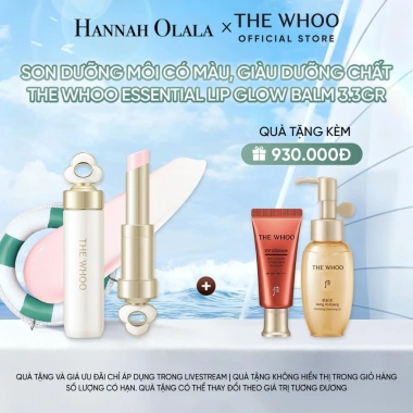 Hannah Olala Daily x Whoo Son dưỡng môi màu Whoo Lip Glow 3.3g Giá ưu đãi 920.000 VND Hannah Olala Daily x Whoo Son dưỡng môi màu Whoo Lip Glow 3.3g Giá ưu đãi 920.000 VND