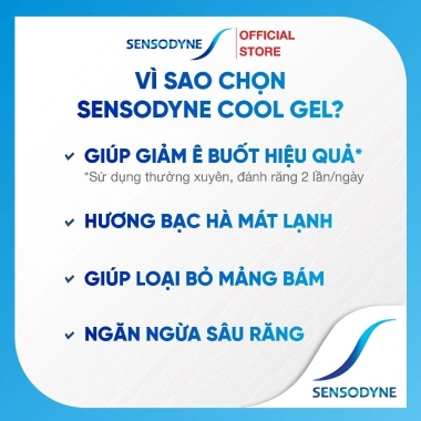 Hannah Olala x Sensodyne - Bộ 3 Cool Gel 160g, giảm ê buốt, hương bạc hà mát lạnh, 267.900₫