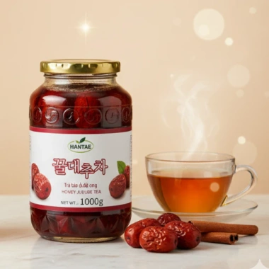 HANTAE Trà Táo Đỏ Mật Ong Nguyên Chất - Lọ 180k, Giúp Ngủ Ngon, Tăng Đề Kháng