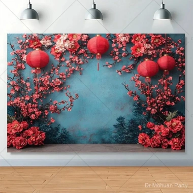 Happy Tết Nguyên Đán 2.026 Sư Tử Vàng Đỏ Đèn Lồng Phông Nền Lễ Hội Giá 341,977 VND
