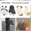 HAPPYLEAF Nút Chặn Cửa 1/2 Cái + Tấm Chống Sốc Tự Dính – Chống Va Chạm, Tắt Tiếng, Không Trơn Trượt, Tay Cầm Cao Su Mềm 2