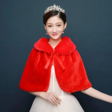 HAPPYNOOK Cape Nữ Mùa Đông Dày Mềm Mại, Thanh Lịch - Phù Hợp Đám Cưới, Giá 127,900₫ 3