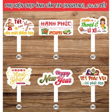 Hashtag Chụp Hình Tết 2.026 Set Trang Trí Năm Mới Giá Ưu Đãi 35.100 VND